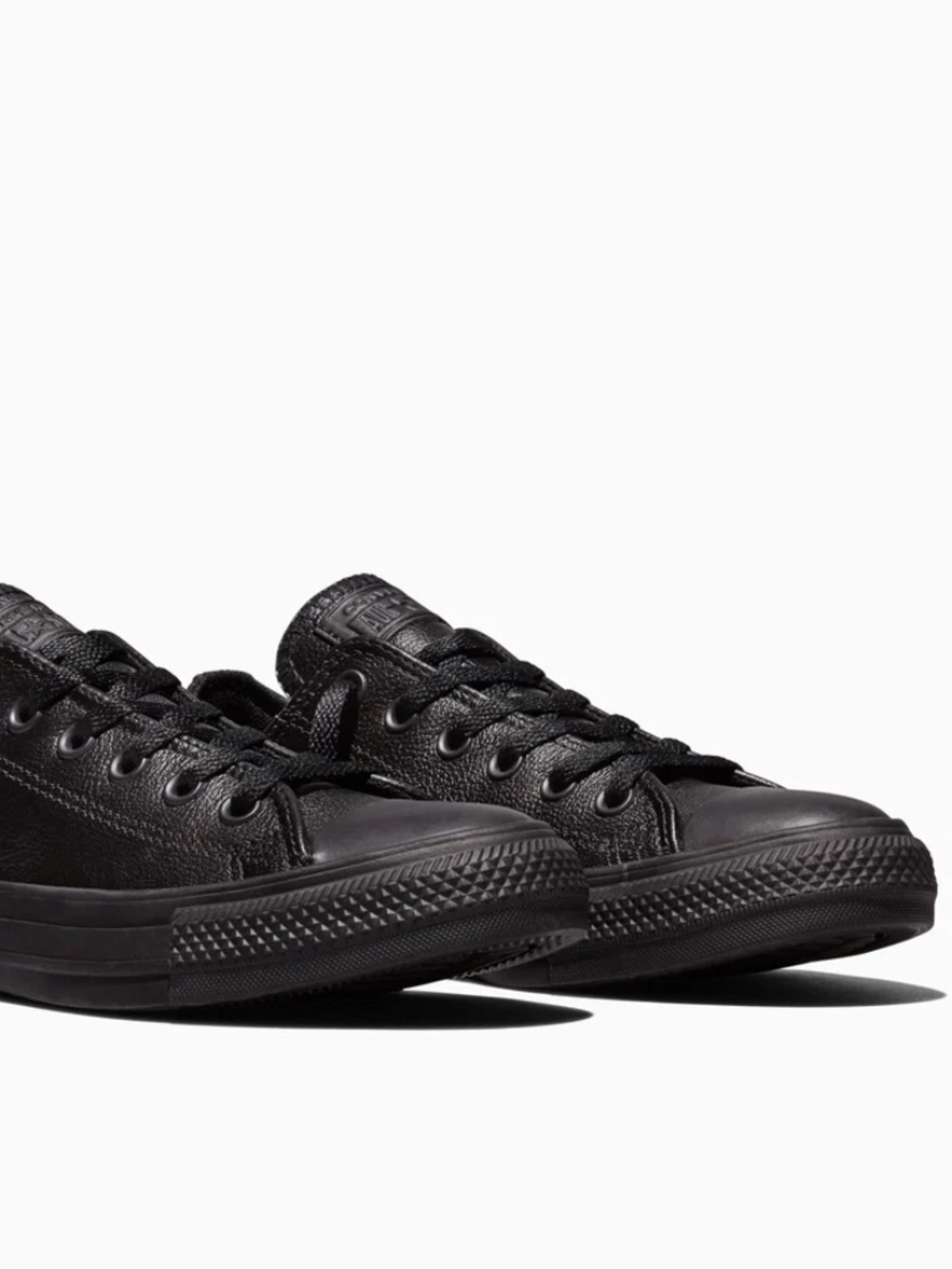 Chuck taylor all star leather all black shoes 8.5 / 42 / 27